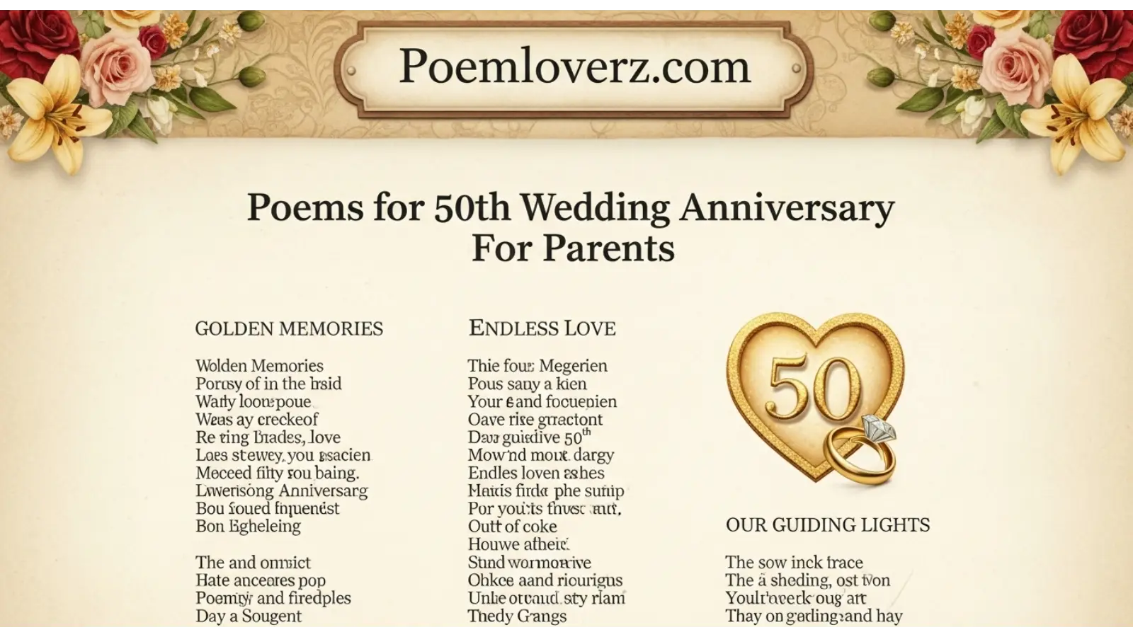 Poems for 50th Wedding Anniversary For Parents