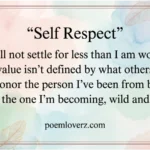 Self Respect Poems