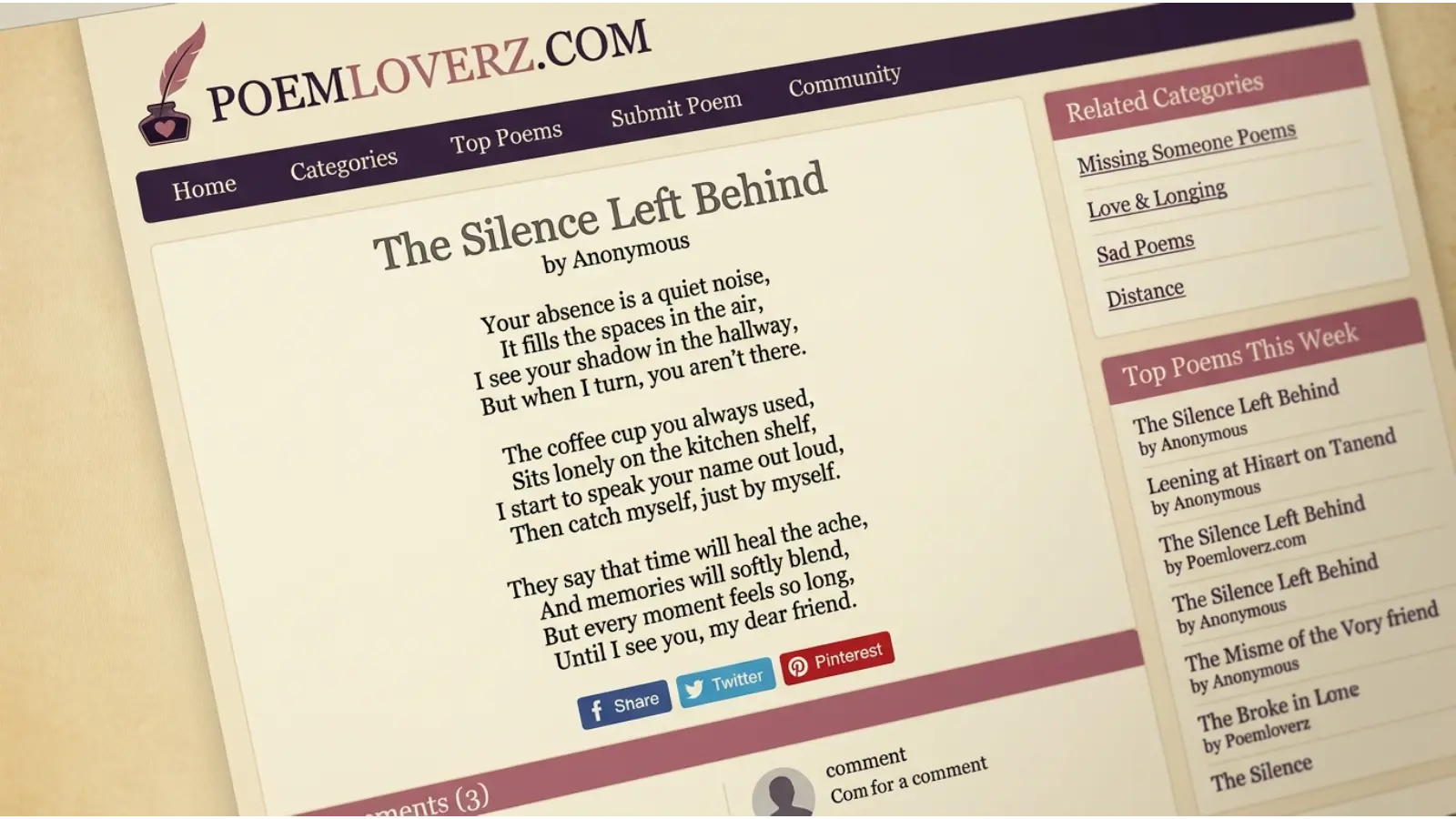 Missing someone deeply poems