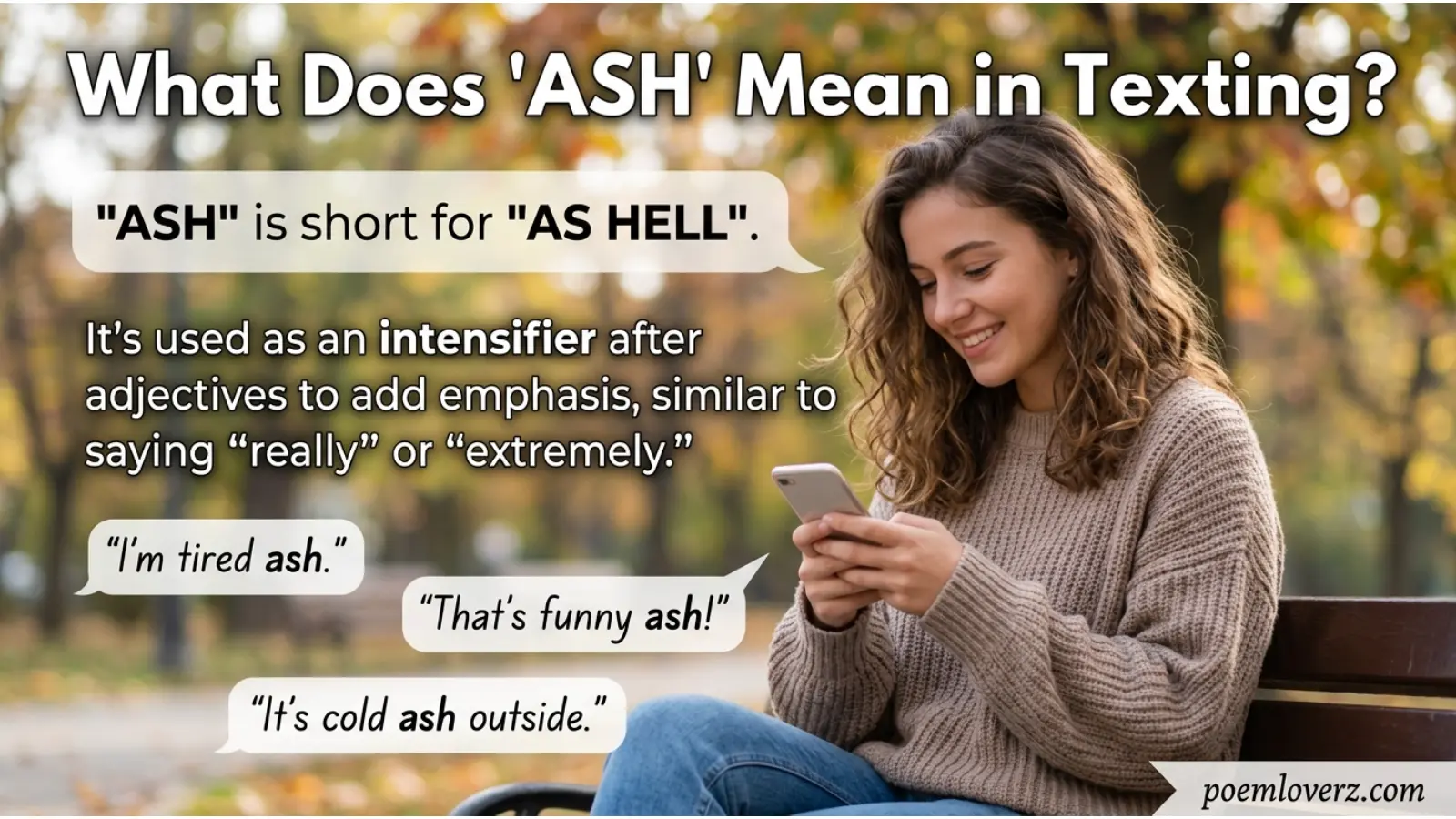 ash mean in text